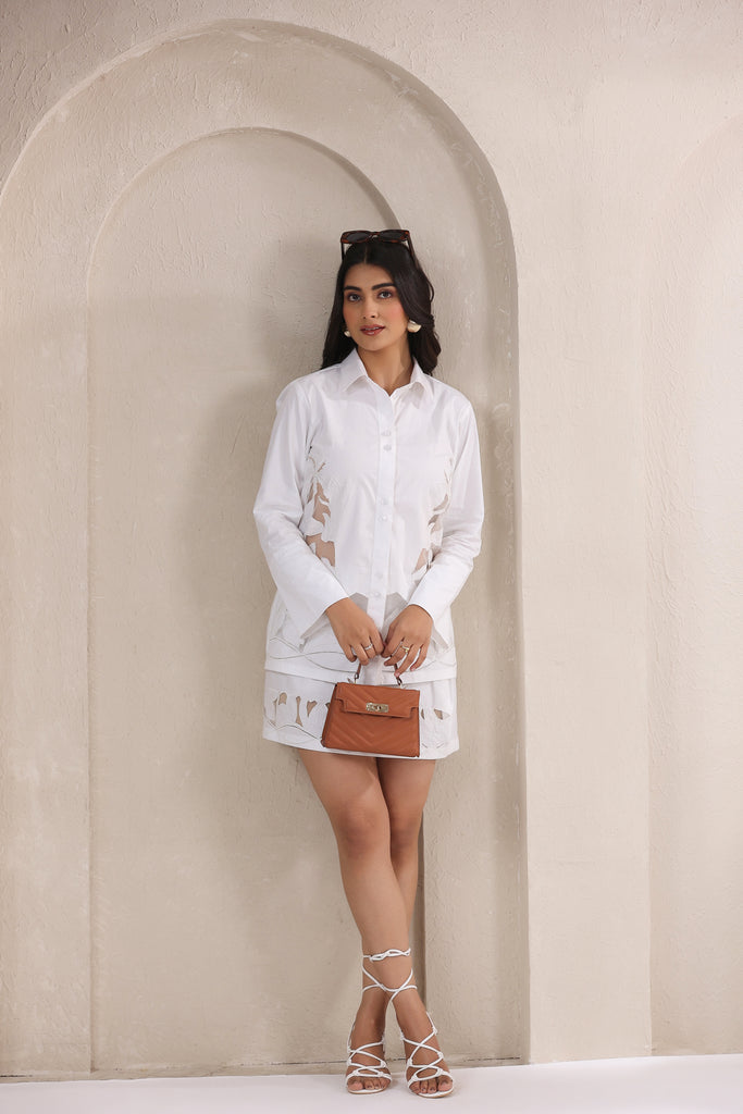 Stunning Poplin Shirt & Skirt Set